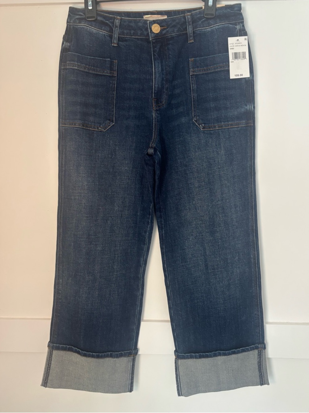 Kut from the Kloth Indigo Straight-Leg Cuffed Jeans NEW with tags size 6petite